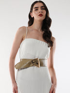 Haute Sauce The Volcan Buckle Belt - Ecru Beige