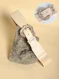 Haute Sauce The Oval Bijou Elastic Belt - Ivory White