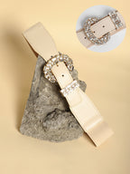 Haute Sauce The Oval Bijou Elastic Belt - Ivory White