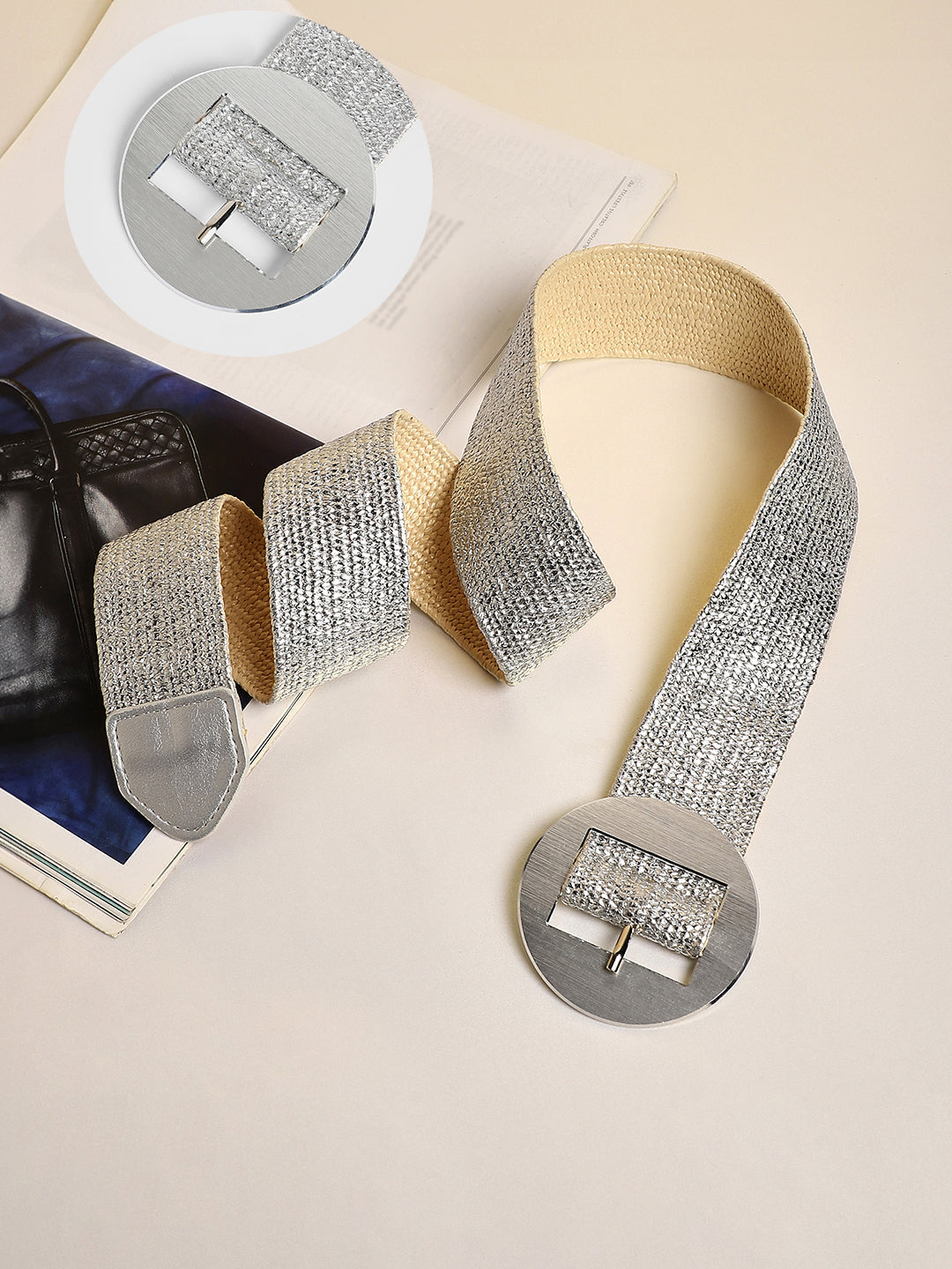 Haute Sauce The Straw Buckle Belt - Metallic Silver