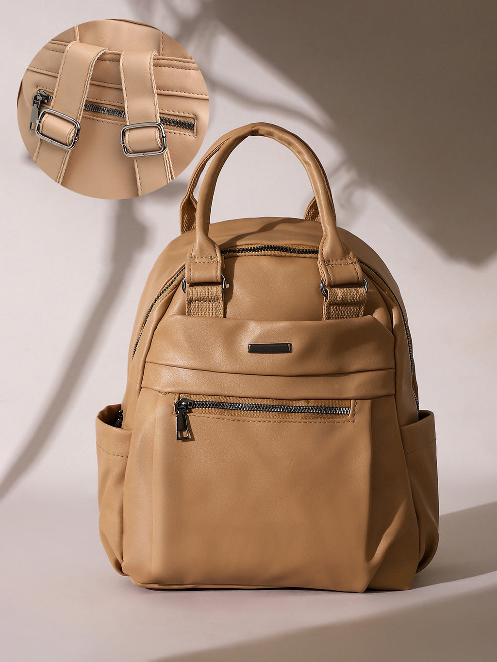 Haute Sauce The Top Handle Curve Backpack - Buff Beige