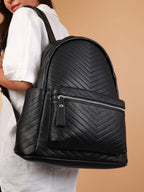 Haute Sauce The Chevron Curve Backpack - Onyx Black