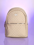 The Checkered Curve Backpack - Ivory White