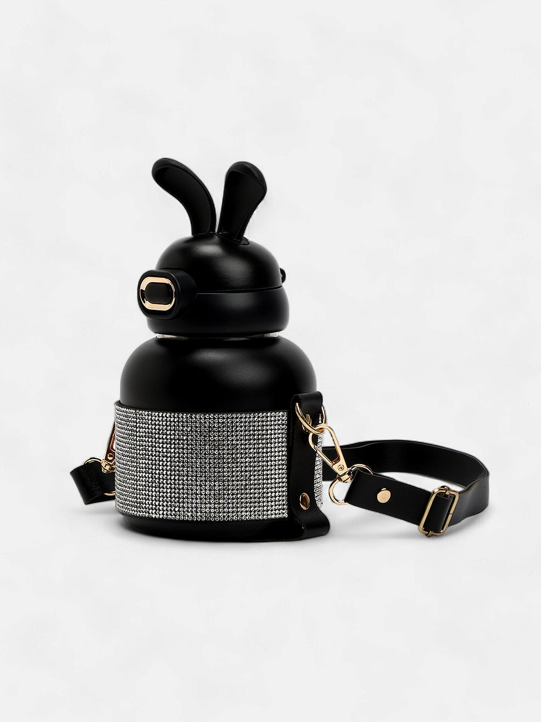 Haute Sauce The Disco Rabbit Crossbody Sipper (580 Ml) - Onyx Black