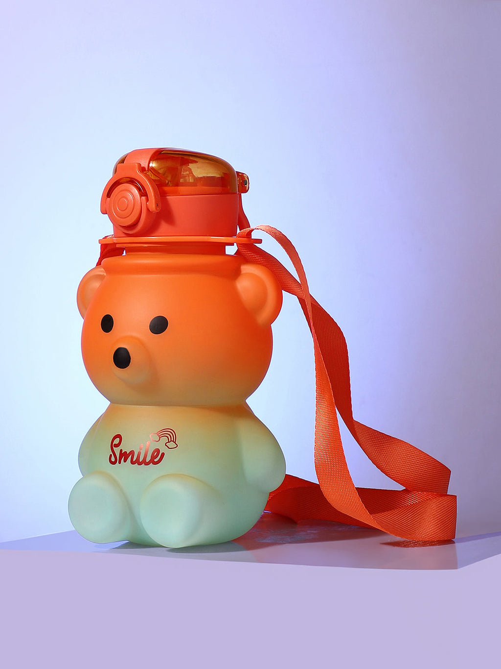 Haute Sauce The Teddy Crossbody Sipper (580 Ml) - Pumpkin Orange & Powder Blue