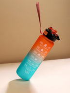 The Hydration Itinerary Sipper (1000 Ml) - Pumpkin Orange & Forest Green