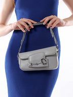 The Asymmetric Link Shoulder Bag - Ash Grey