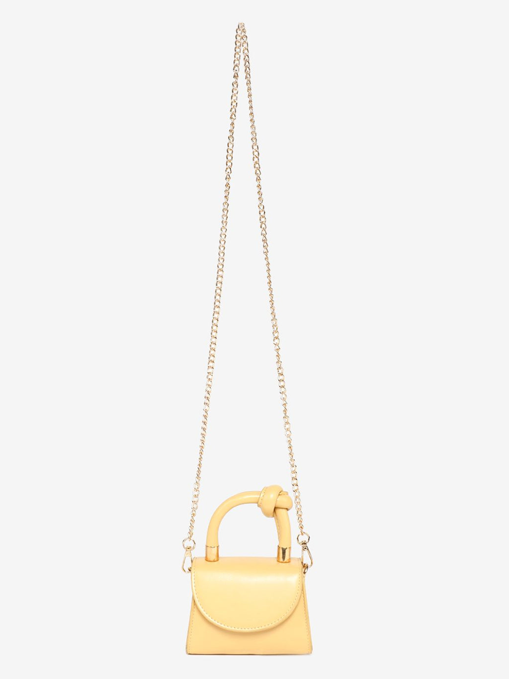 Solid Yellow Handbag With A Flap