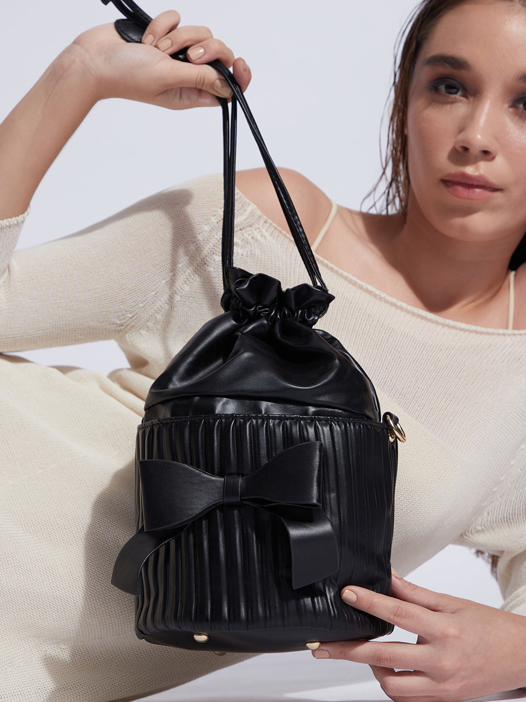 Charcoal Black Bucket Bag