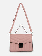 Luxe Quilted Pink Cross Body Bag