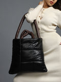 Mystical Quilted Black Tote Bag