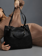 Mabel Black HandBag With Pouch Set