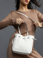Tug-And-Go White Bucket Bag