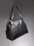 Side Zip Handbag - Black