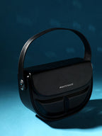 Structured Curve Handbag - Black