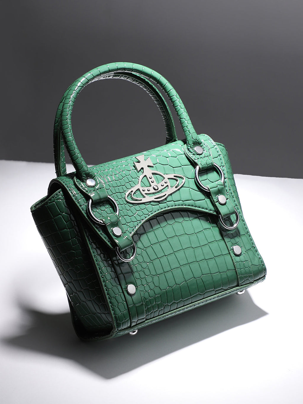 Stud Scale Mini Handbag - Forest Green