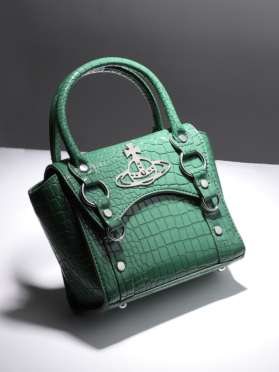 Stud Scale Mini Handbag - Forest Green