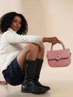 Donut Buckle Handbag - Blush Pink