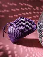 Textured Pouch Handbag - Purple