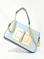 Hinge Flap Sling Bag - Light Blue
