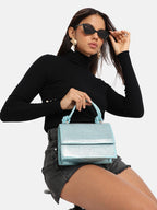 Studded Rope Handbag - Blue