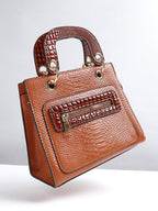Scale Mini Handbag - Brown