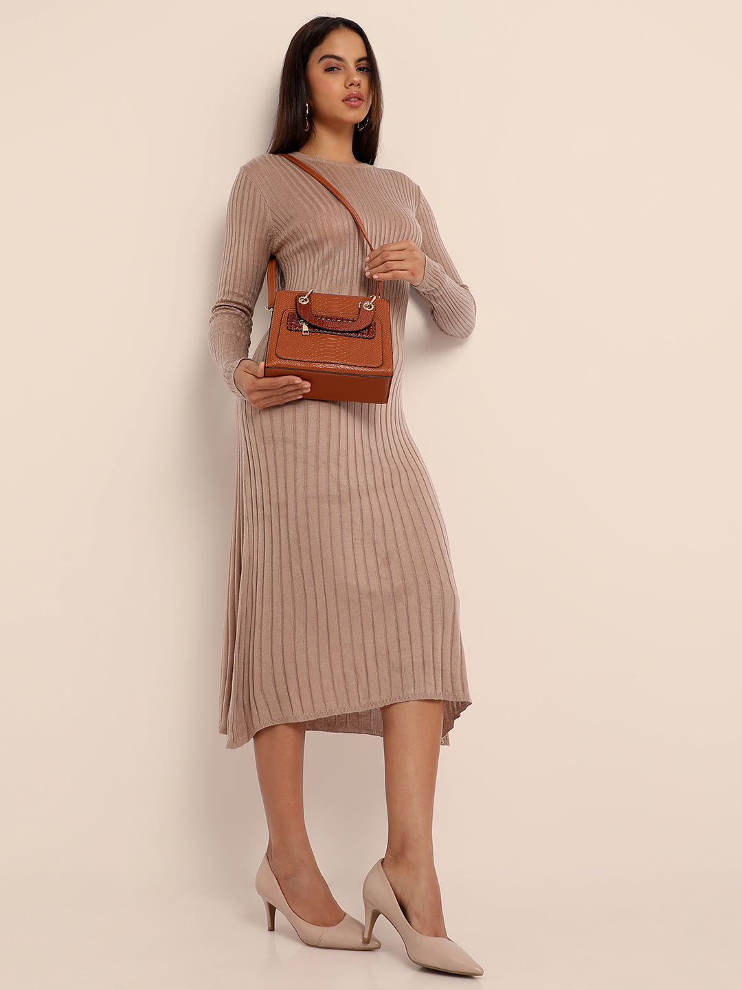 Scale Mini Handbag - Brown