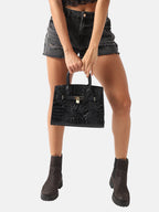 Twist Buckle Handbag - Black