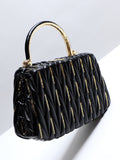 Quilted Sequin Handbag - Black