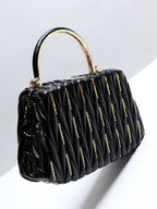 Quilted Sequin Handbag - Black