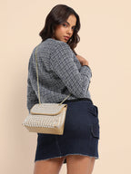 All Over Studs Handbag - Beige