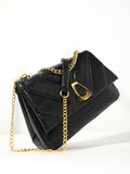 Quilted Chain Handbag - Black