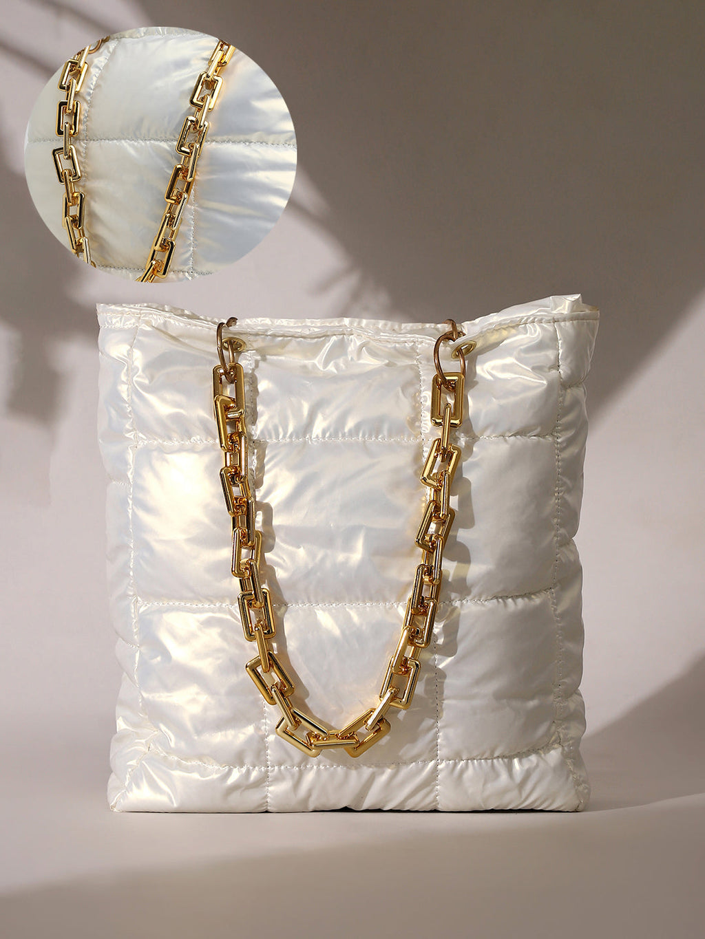 Haute Sauce The Supersonic Puffer Tote Bag - Pearl White