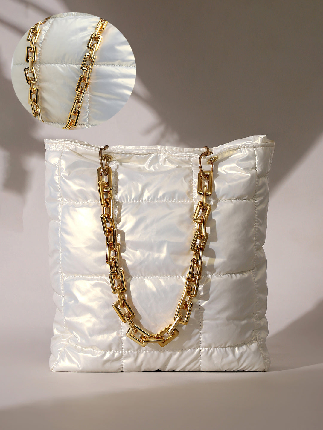 Haute Sauce The Supersonic Puffer Tote Bag - Pearl White