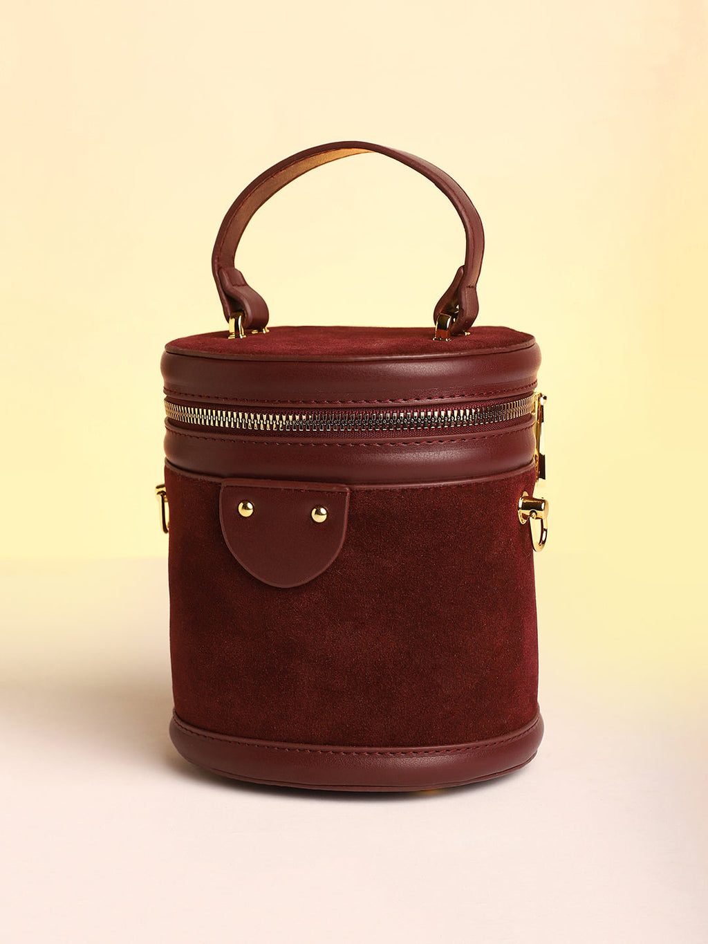 Haute Sauce The Velvet Bucket Bag - Wine Red