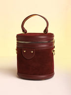 Haute Sauce The Velvet Bucket Bag - Wine Red