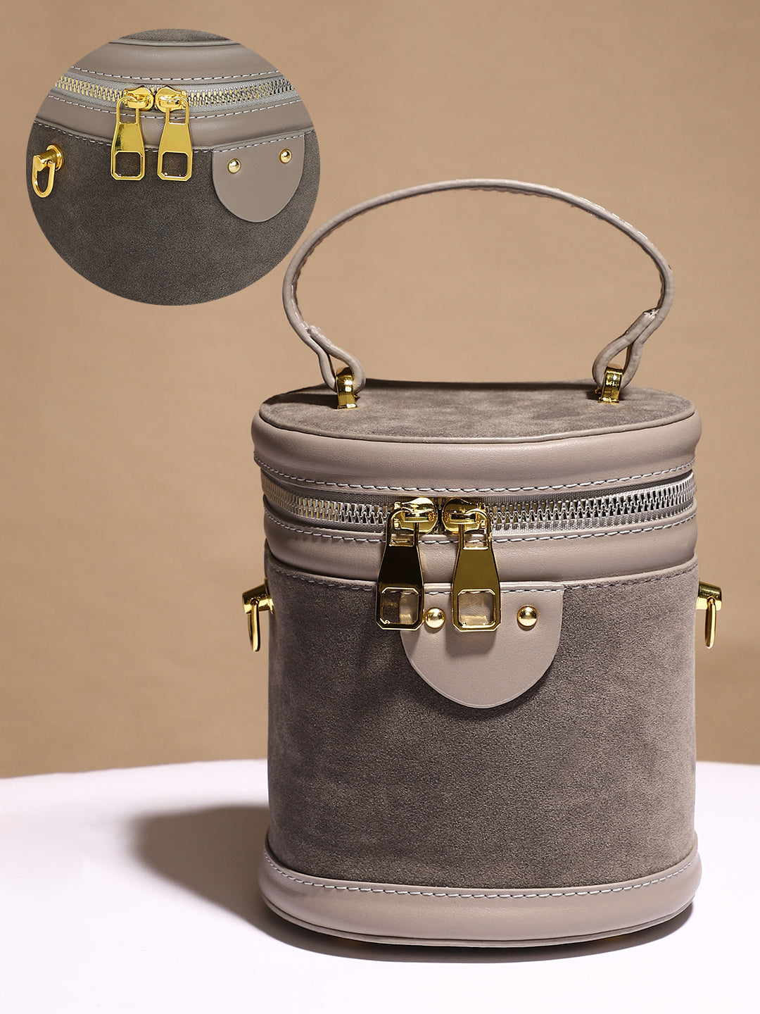 Haute Sauce The Velvet Bucket Bag - Ash Grey