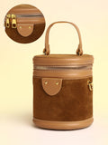 The Velvet Bucket Bag - Chocolate Brown