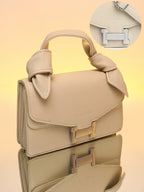 Haute Sauce The Monogram Sash Hand Bag - Bone White