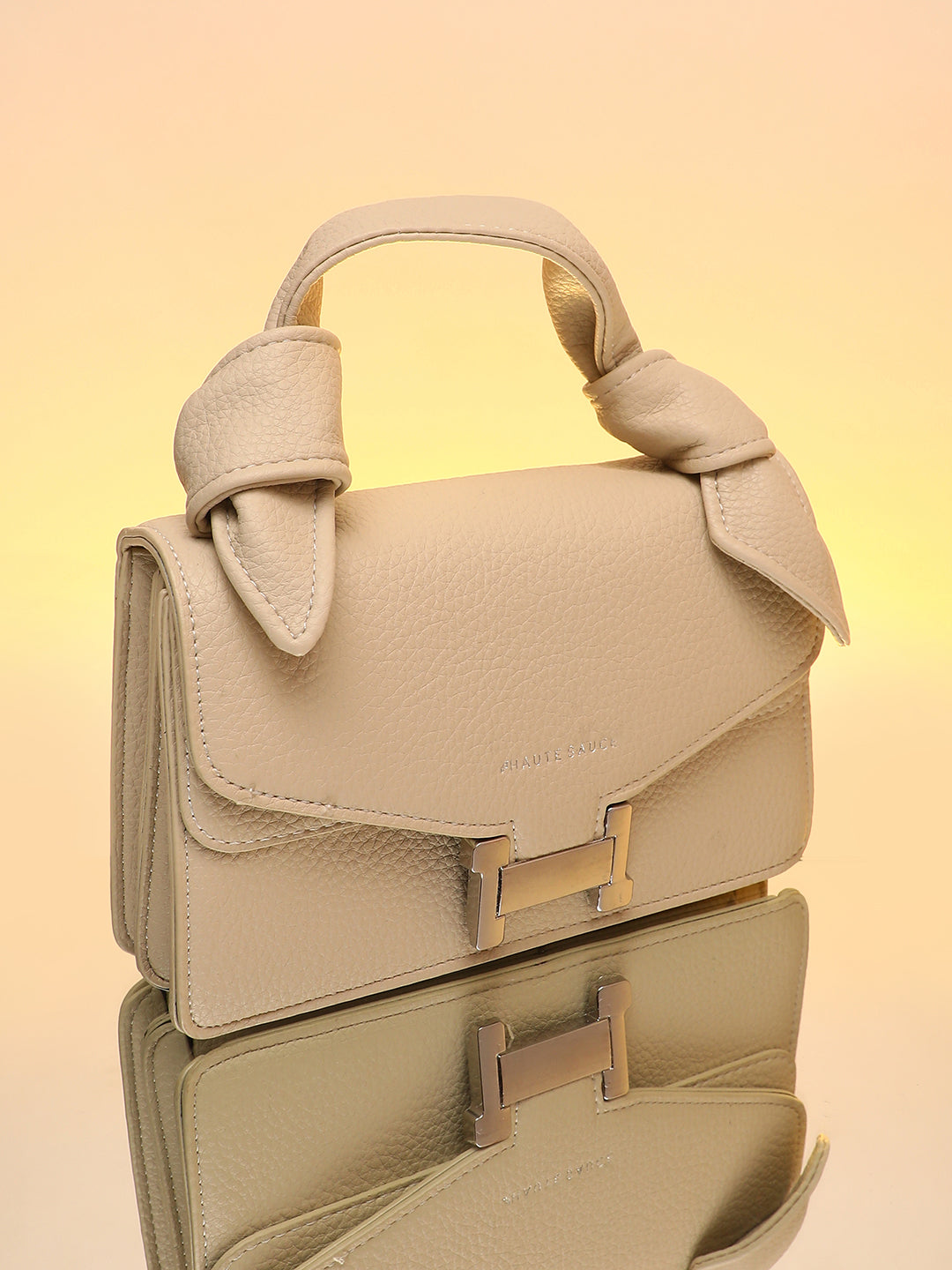 Haute Sauce The Monogram Sash Hand Bag - Bone White