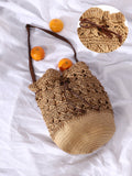 The Straw Bucket Bag - Beige