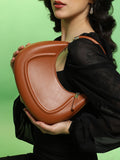 The Curve Hand Bag With Pouch - Chocolate Brown