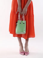Haute Sauce The Block-A-Chain Bucket Bag - Pistachio Green