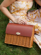 Haute Sauce The Rattan Médecin Hand Bag - Russet Brown