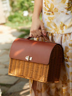 Haute Sauce The Rattan Médecin Hand Bag - Russet Brown