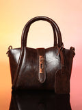 The Galleria Hand Bag With Pouch - Coffee Brown