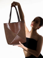 Haute Sauce The Veloure Tote Bag With Pouch - Chocolate Brown