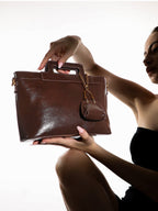 The Madame Hand Bag With Pouch - Coffee Brown