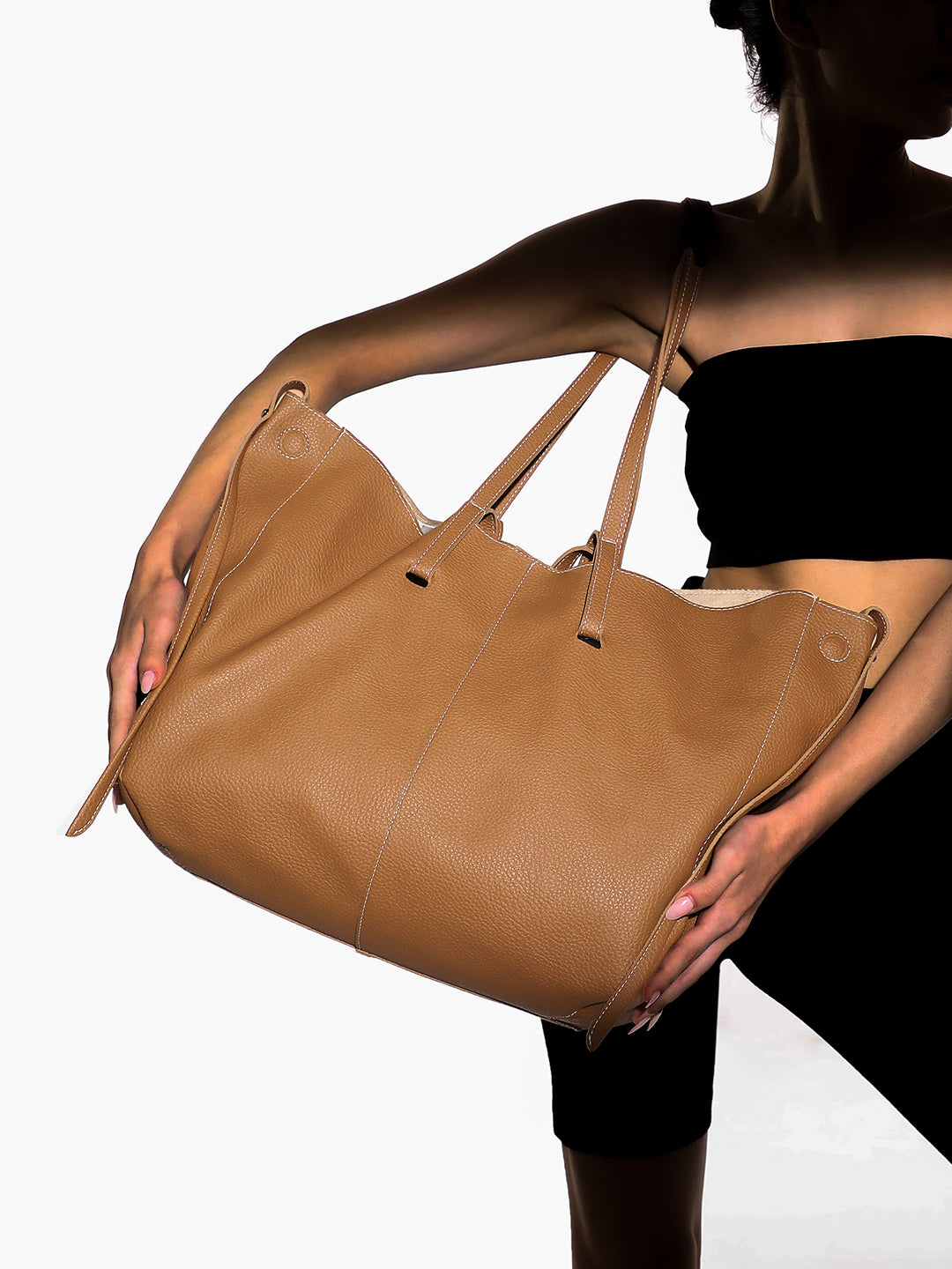 Haute Sauce The Large Illumé Tote Bag With Pouch - Khaki Beige