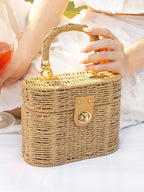 The Straw-Lunéa Hand Bag - Khaki Brown